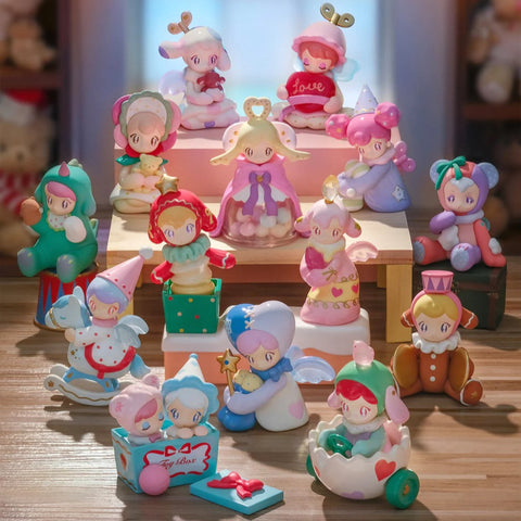 Various AAMY clockwork city series toys in a toy room.