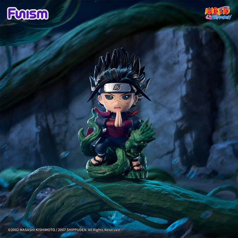 Hashirama Senju in red armor performing a hand seal, accompanied by a large green wood dragon effect.