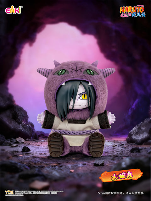 Orochimaru wearing a purple snake-themed outfit, designed with his signature pale complexion and purple eye markings.