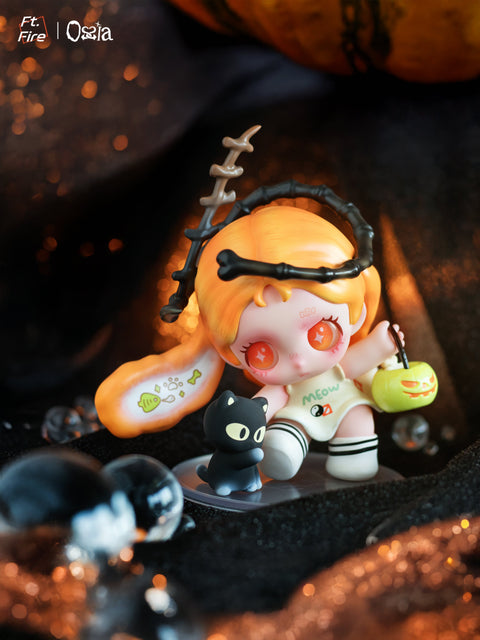 A pastel pink-haired figure reads a blue book titled “Bones!” while sitting on a small bench. The figure has large sparkling blue eyes, translucent white wings, and wears soft white pants in a bright, minimal environment with warm white lighting.