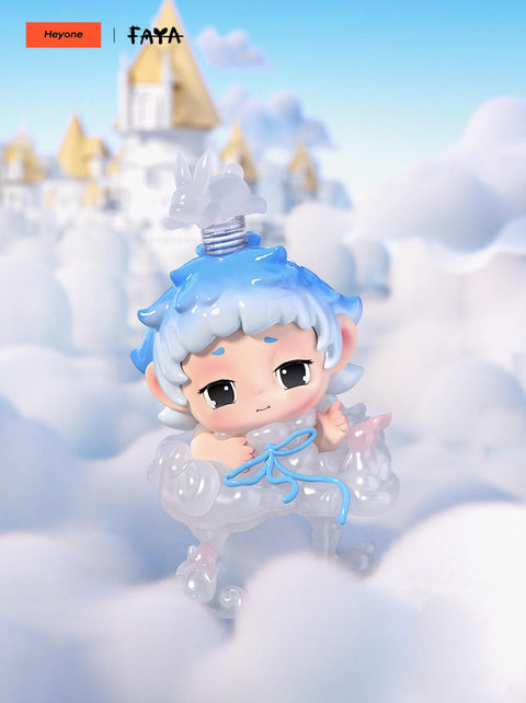 A dreamy FAYA figure balancing atop another, with flowing pastel outfits and magical energy, symbolizing dreams and duality.