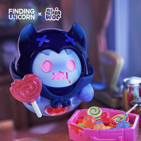 Finding Unicorn Shinwoo Vampire Candy Shop Figure 2. Ghost bear holding a lollipop